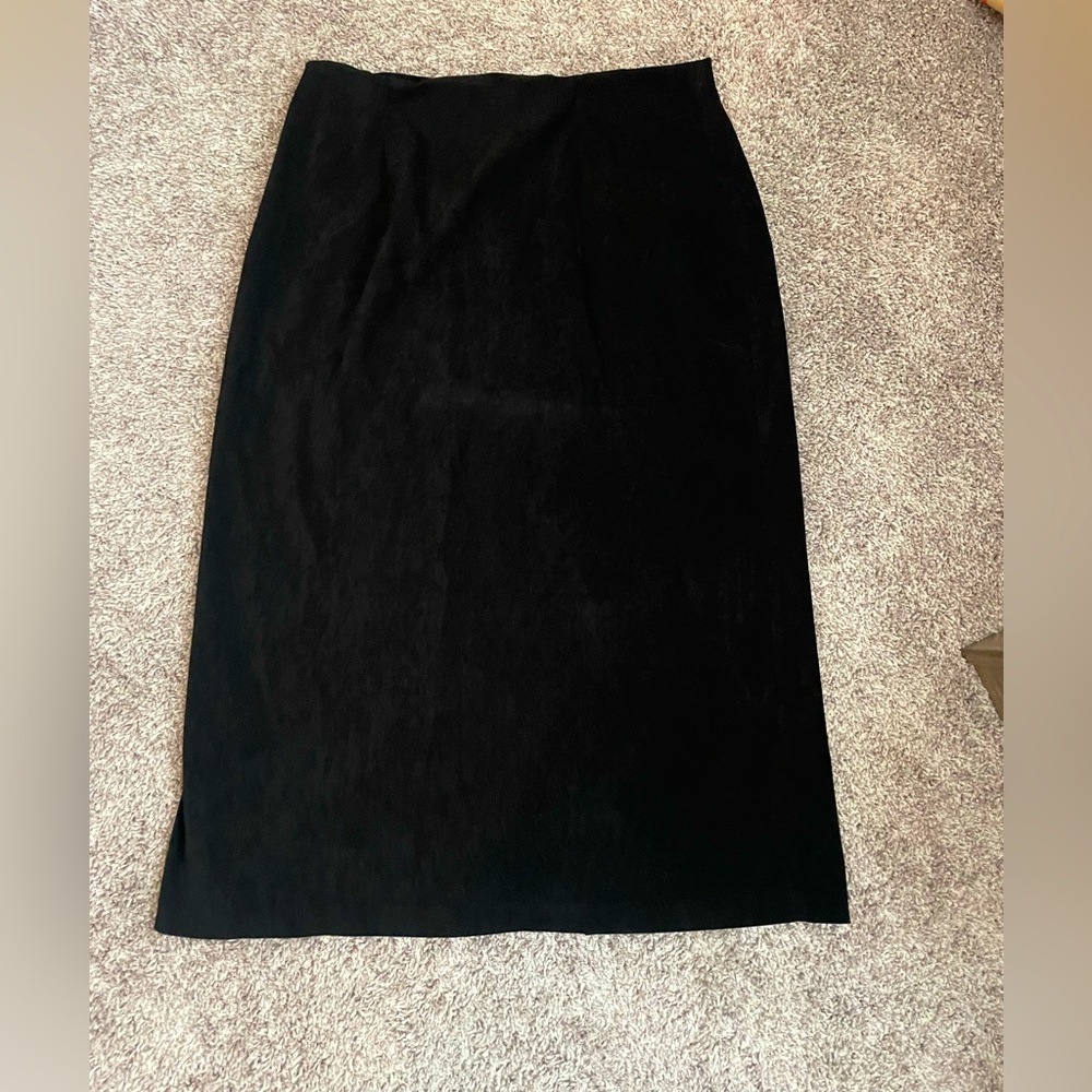 Black Velvet Skirt with Slit in back